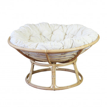 Poltrona in fibra naturale di bamboo con cuscini, dimensioni 20x20x20 cm