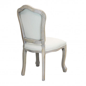 Sedia in legno e tessuto beige, dimensioni 52x50x100 cm
