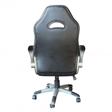 Poltrona gaming in poliuretano nero, 71x71,5 cm, altezza regolabile 115-125 cm