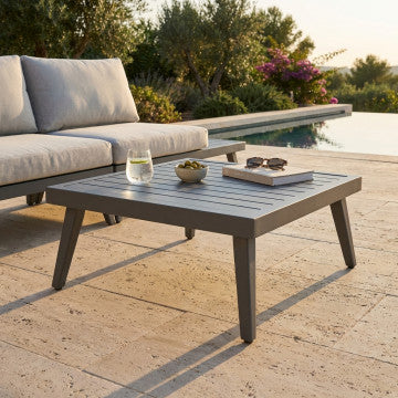 Tavolino modulare salotto struttura alluminio verniciato antracite 68x68x30