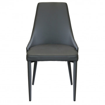 Sedia in ecopelle grigio scuro 46,5x59x89cm, peso 7,7kg