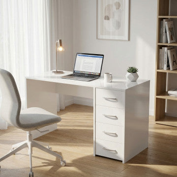 Porta PC Legno Bianco 120x50x74h cm