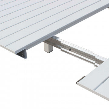Consolle in alluminio verniciato con struttura modulare, 100 x 51,50-260 cm
