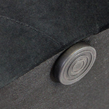 Pouf rotondo in velluto nero, diametro 67 cm, altezza 41 cm