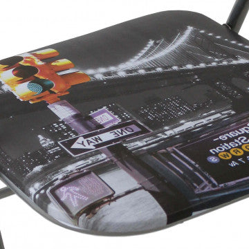 Sedia pieghevole seduta imbottita PVC tubo acciaio verniciato 44x45x79 cm