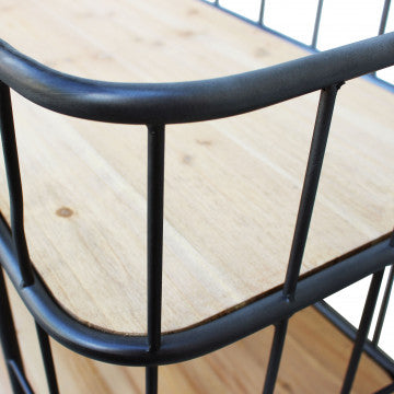 Mobile in ferro e legno con 3 ripiani, dimensioni 170x43,5x85 cm