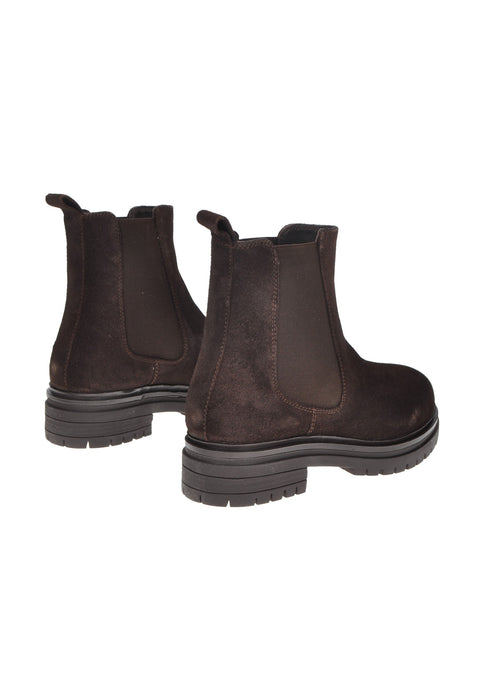 Beatles Indir Scarpe In Camoscio Chiusura A Doppio Elastico Sottopiede Imbottito In Pelle Fondo Gomma Tacco 5 Cm