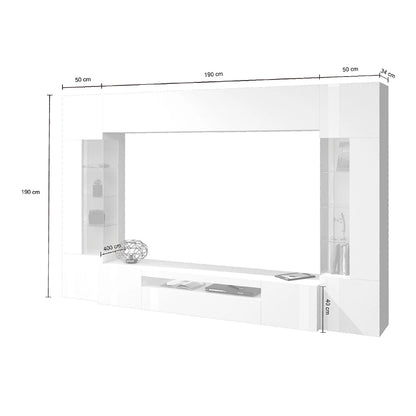 Parete Attrezzata Moderna Egypt - Tortora/Rovere Wotan, Made in Italy