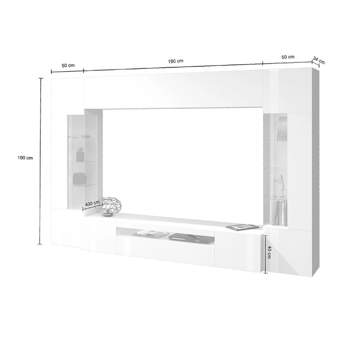 Parete Attrezzata Moderna Egypt - Tortora/Rovere Wotan, Made in Italy