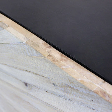 Mobile con 3 ante in legno di mango e struttura in ferro, 150x40x85 cm