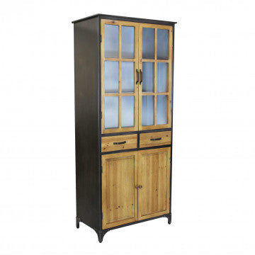 Mobile in legno e acciaio con struttura robusta, altezza 175 cm