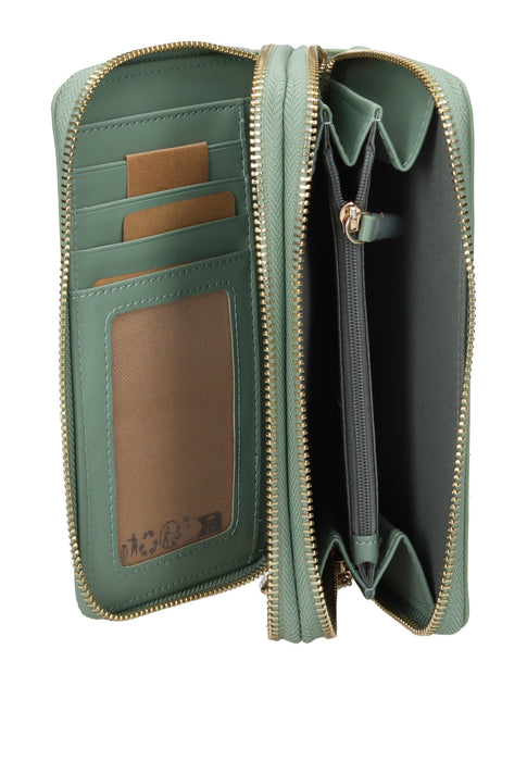 Portafoglio Clio in Ecopelle con Doppia Cerniera e Slot Porta Carte 19x10x3 cm Valentino Bags