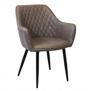 Poltrona struttura metallo seduta schienale ecopelle 56x60x87 cm