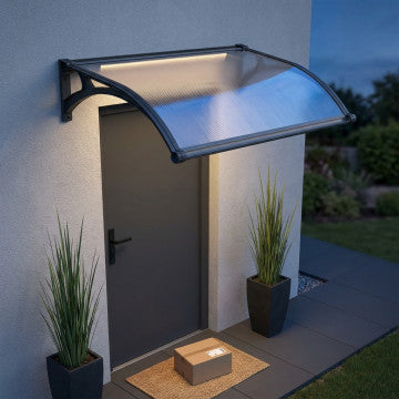 Pensilina alveolare opaca con LED rainbow e pannello solare 100x120 cm
