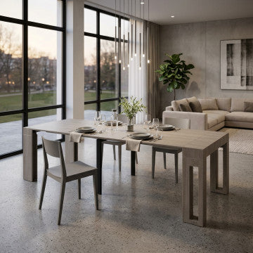 Tavolo consolle con piano melamina e struttura metallo 90x45x75 cm