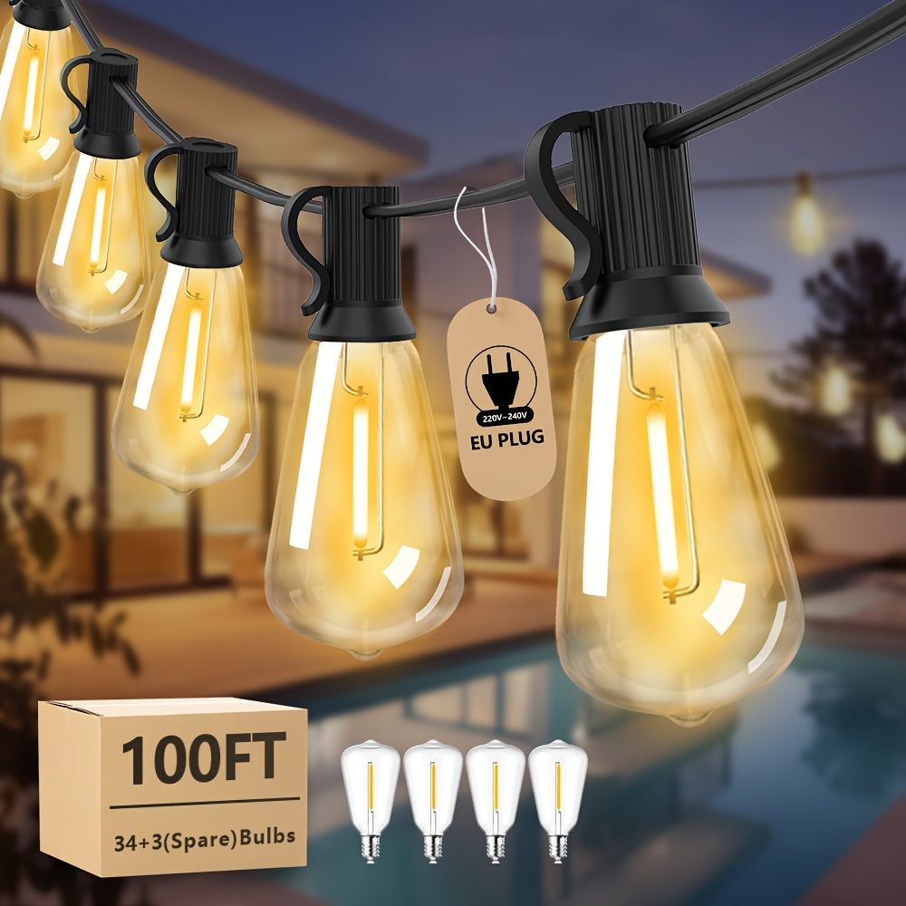 Catena Luminosa LED ST38 305 m  Lampadine Edison Dimmerabili Infrangibili per Esterni