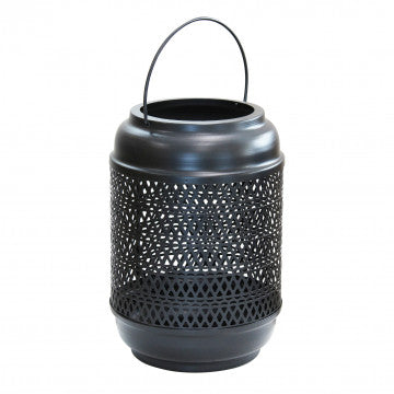 Lanterna Karen grande in metallo nero, dimensioni 17x17x26 cm