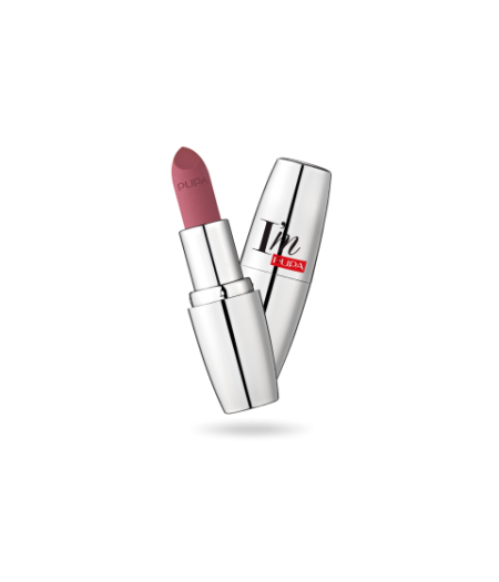 Immagine del rossetto Pupa I’m Matt Magenta Rose 31 con confezione argento lucido e stick color magenta, perfetto per look sofisticati