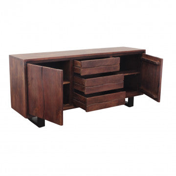 Mobile in acacia e metallo, dimensioni 180x45x80 cm, colore marrone