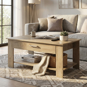 Tavolino salotto in truciolare bilaminato rovere grigio 110x60x44cm