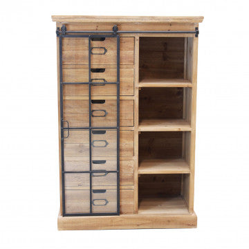 Mobile con struttura in metallo e legno, dimensioni 82x39,5x123 cm