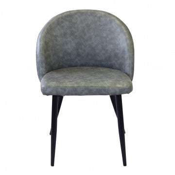 Poltrona struttura metallo seduta schienale ecopelle grigia 50x50x76