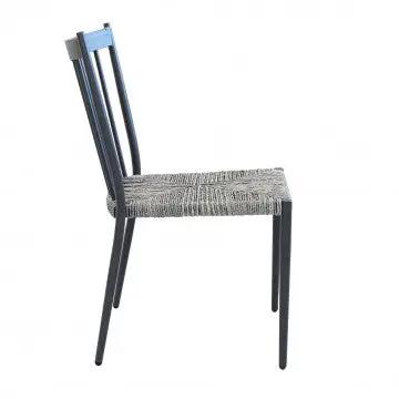 Chaise empilable Martinique avec assise en polyrotin gris mélange - Sans accoudoirs