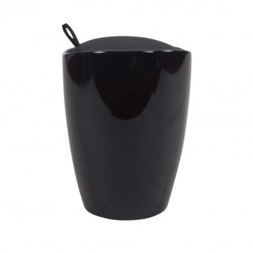 Sgabello pouf in ABS con cuscino ecopelle nero, peso 3 kg