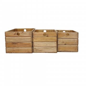 Set 3 cassette in mogano con dimensioni 44x37x30 cm