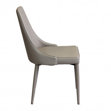 Sedia in ecopelle tortora, dimensioni 46,5x59x89 cm, peso 7,7 kg