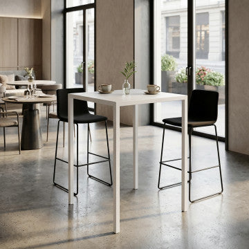 Tavolo autolivellante quadrato 80x80 cm altezza 110 cm bianco
