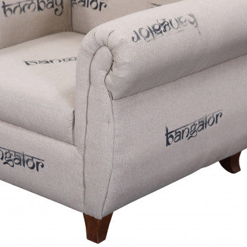 Poltrona struttura legno mango, rivestimento in stoffa, 76x76x90 cm