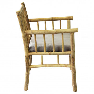 Poltrona in bamboo grigio chiaro, 57x57x82 cm, peso 9 kg