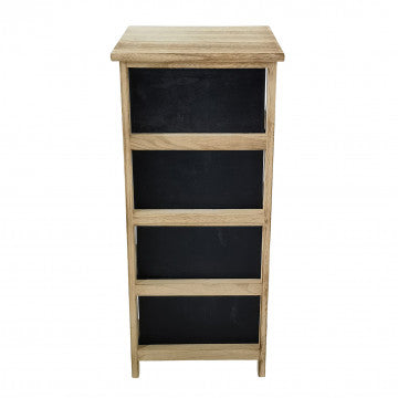 Mobiletto in legno con 4 cassetti, 34x25x77 cm, peso 4,7 kg