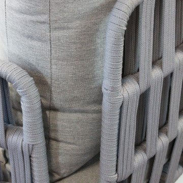 Salotto 2 posti in alluminio e corda PVC con cuscini poliestere