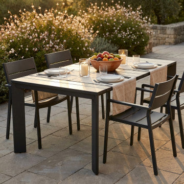 Tavolo alluminio estensibile 150/200x100 cm altezza 75 cm