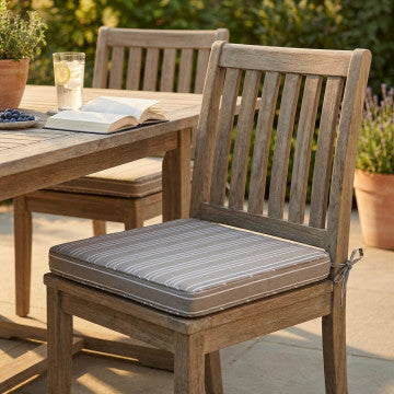 Cuscino seduta sfoderabile righe poliestere idrorepellente 39x39x4 cm