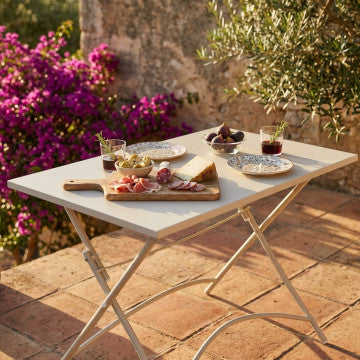 Tavolo pieghevole 110x70 cm in acciaio con trattamento antiruggine