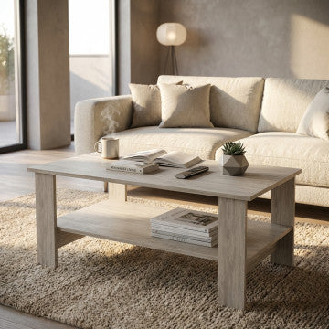 Tavolino in truciolare bilaminato pino chiaro 100x55x41 cm