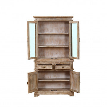 Mobile in legno di mango con 4 ante e 2 cassetti, 90x40x180 cm