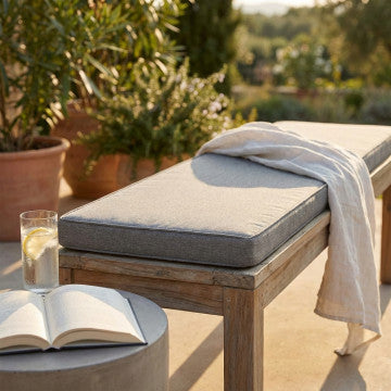 Cuscino sfoderabile 150x45 cm in poliestere grigio chiaro melange
