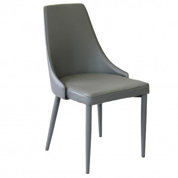 Sedia in ecopelle grigio chiaro, dimensioni 46,5x59x89 cm, peso 7,7 kg