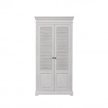 Armadio in legno di mango, 100x50x200 cm, colore bianco, peso 50 kg