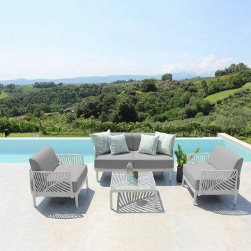 Coppia braccioli salotto polipropilene 60x10x44 cm bianco taupe
