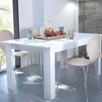 Tavolo allungabile legno truciolare bianco 160-200x90x75 cm