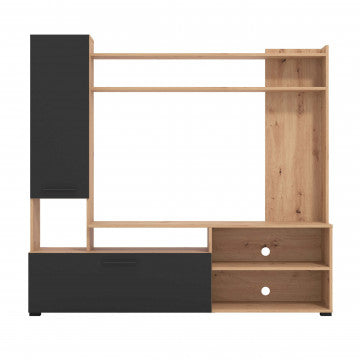 Soggiorno rovere artigiano e nero, truciolare bilaminato, 168,5x35x157 cm