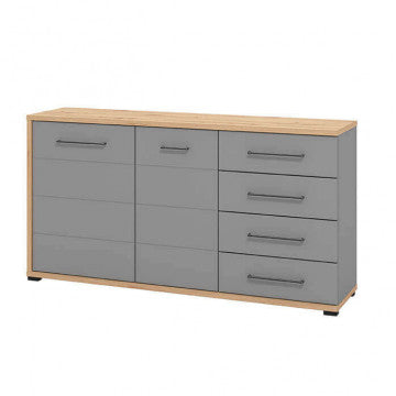 Mobile Lisabon rovere artigiano e grigio grafite 161,5x40x84 cm