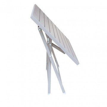 Tavolo pieghevole quadrato in alluminio, 70x70 cm, colore tortora