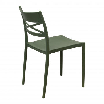 Sedia Darleen Polipropilene Verde Impilabile