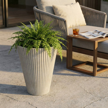 Vaso in fibra sintetica antracite diametro 29 cm altezza 36 cm